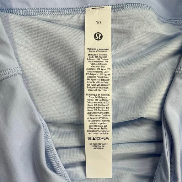 Lululemon Speed Up High-Rise Lined Short 2.5” Women’s Sz 10 Pastel Blue‎ *01-24 - Picture 5 of 14